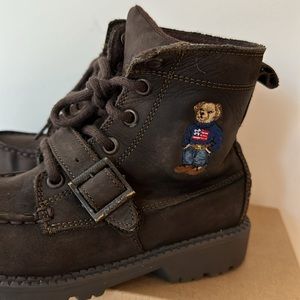 Polo Ralph Lauren * Kids Boots * Chocolate Nubuck Boys Youth Sz 13/ 19cm